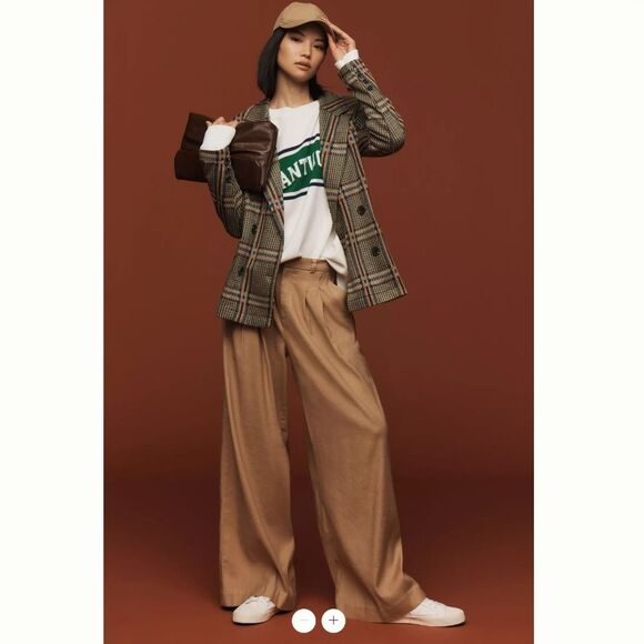 Anthropologie The Avery Pleated Wide-Leg Trousers by Maeve: Linen Edition - Picture 1 of 4